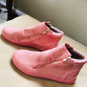 Pretty Pink Sparkly Casual Sneakers